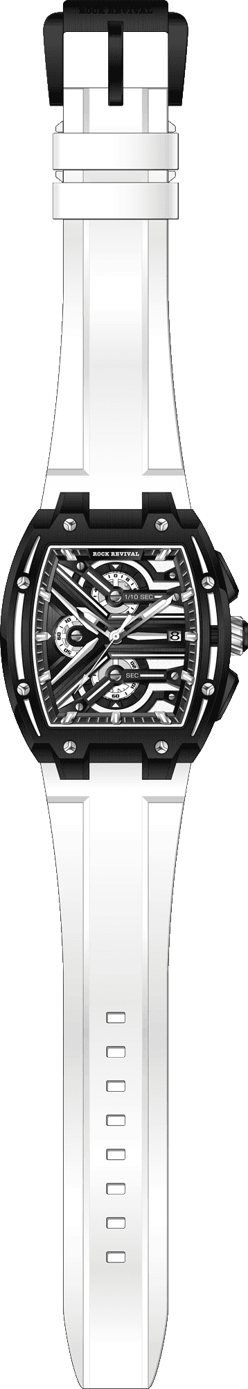 Rock Revival Macaw RRQ.8275.B.W - Caseback and Strap View