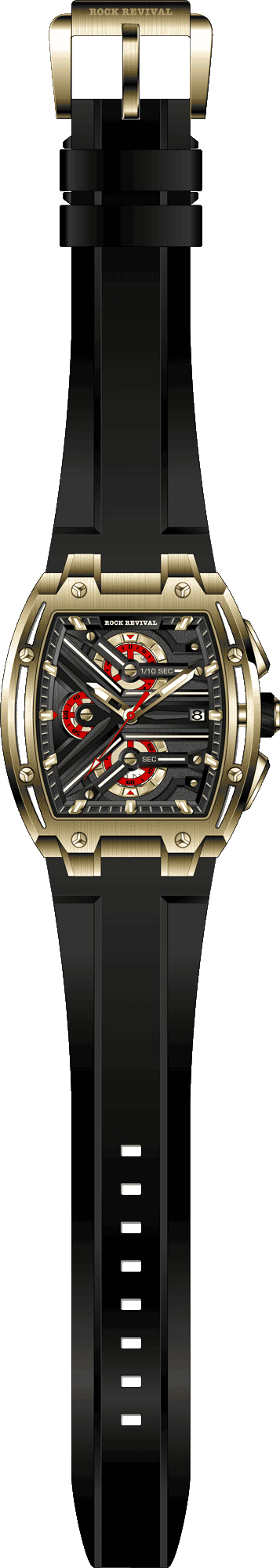 Rock Revival Macaw RRQ.8275.YG.B - Caseback and Strap View