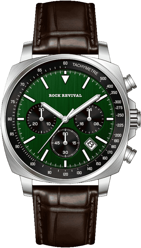 Rock Revival Kite RRQ.9012.G Quartz Watch - Green Dial Tonneau Case Front View