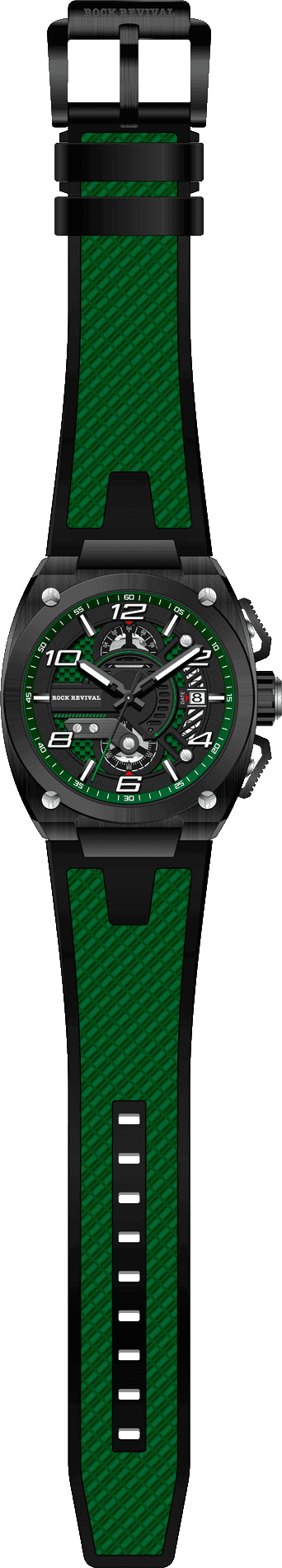 Rock Revival Kite RRQ.9030.B.G - Caseback and Strap View