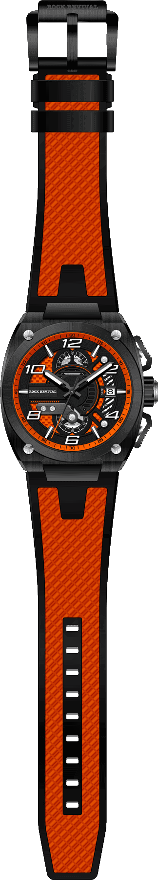Rock Revival Kite RRQ.9030.B.O - Caseback and Strap View