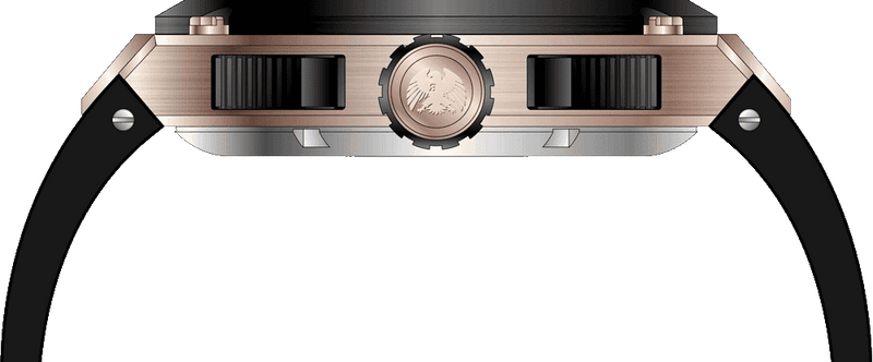 Rock Revival Kite RRQ.9030.RG.BL - Rose Gold Round Case Side Angle