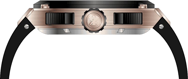 Rock Revival Kite RRQ.9030.RG.B - Rose Gold Round Case Side Angle
